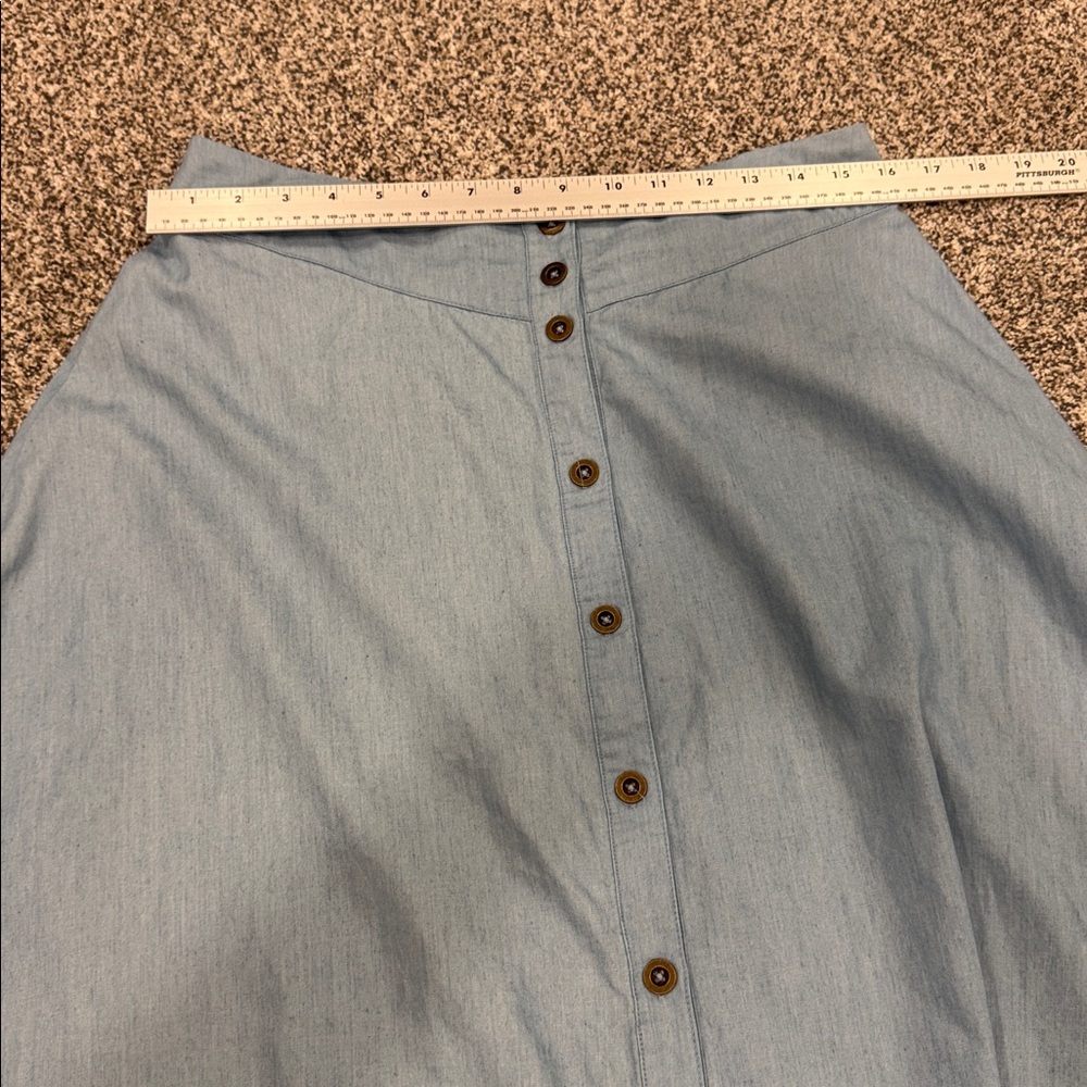 Ooberswank Button-Down A-Line Skirt With Fringe Detail Cowgirl Western Size L - Picture 9 of 9